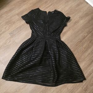 Romeo & Juliet Couture Black Textured Mini Dress